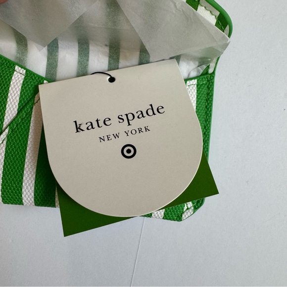 Kate Spade New York x Target Striped Envelope Card Case Green White - Picture 4 of 12